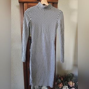 H&M Black White High Neck Stripe XS